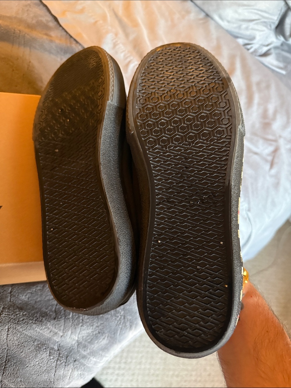 Burberry Black Canvas Low-Top Sneakers with Check Logo - Picture 4 of 7